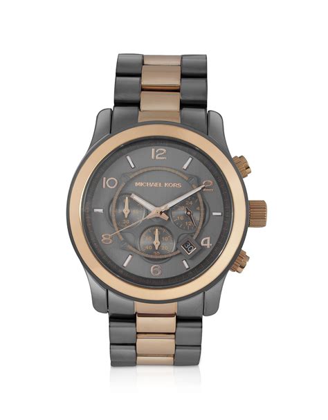 black silicone michael kors watch|Michael Kors oversized runway watch.